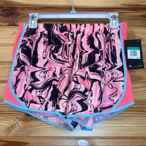 Nike dri-fit YOUTH pink & black marble running shorts girls extra large NEW